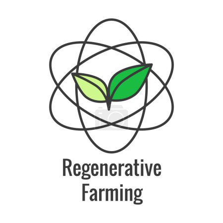 Icône d'agriculture durable avec maximisation de la couverture des sols et intégration des exemples de bétail pour l'icône de l'agriculture régénérative