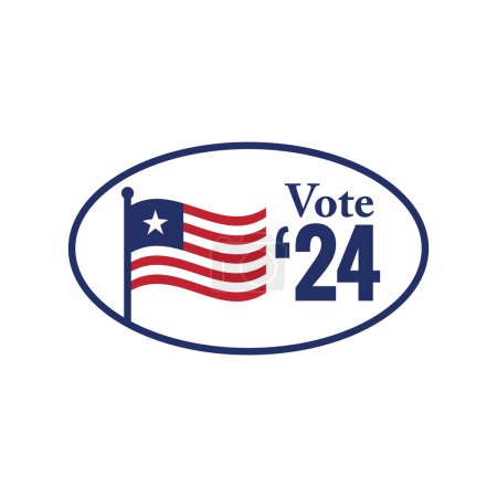 Wahl 2024 Ikone mit Stimme, Regierung und patriotischer Symbolik und Farbe