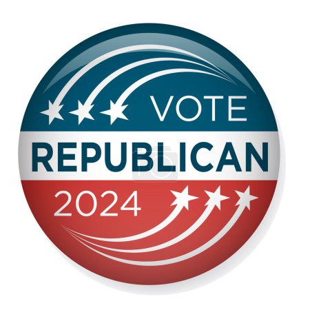 2024 Voto Diseño Republicano - Nominado Rojo Blanco y Azul Estrellas y Rayas