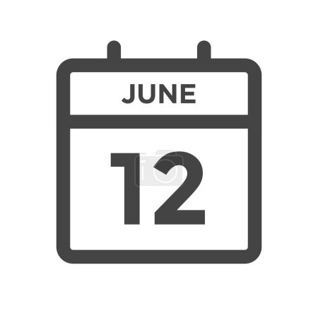12. Juni Kalendertag oder Kalenderdatum für Deadline und Ernennung