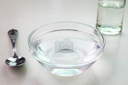 Closeup view of vinegar in glass bowl