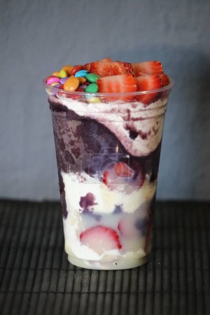 Acai Cup with Fruits Delicious Strawberry