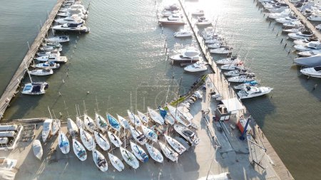 Photo for Boats at the Pier in Florianpolis sea - Royalty Free Image