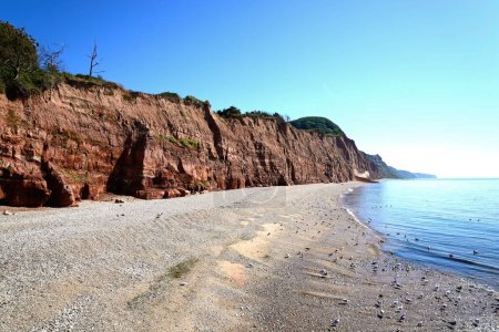 Photo for View of the beach and cliffs at Pennington Point, Sidmouth, Devon, UK, Europe, - Royalty Free Image