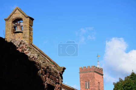 St Catherines chapel bell tower ruins in the city centre, Exeter, Devon, UK, Europe