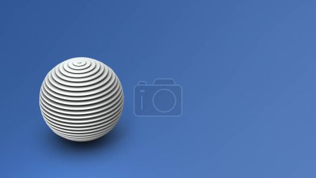 Photo for A ball sliced by latitude lines. An abstract concept representing a globe cut by parallels. 3d rendering. - Royalty Free Image