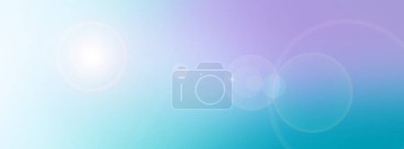 Téléchargez les photos : Fond bleu lilas flou avec effet len flare. Longue bannière, dégradé, bokeh - en image libre de droit