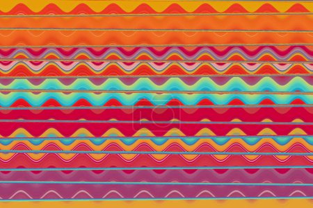 Photo for Rainbow abstract background and psychedelic pattern. Fantasy colorful horizontal wavy lines. - Royalty Free Image