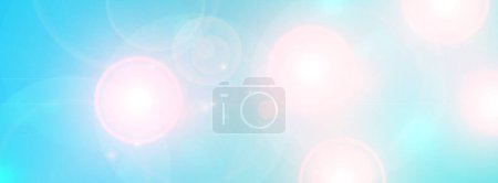 Téléchargez les photos : Fond lilas bleu pâle flou avec effet len flare. Longue bannière, dégradé, bokeh - en image libre de droit