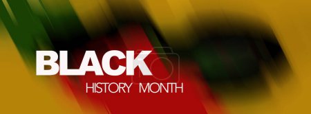 Photo for Black history month - text on the banner in black, red and yellow colors. - Royalty Free Image
