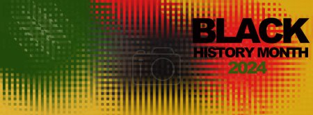 Photo for Black history month 2024 - text on the banner in black, red and yellow colors. - Royalty Free Image