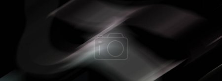 Abstract black background with white oblique lines. long banner, gradient. 