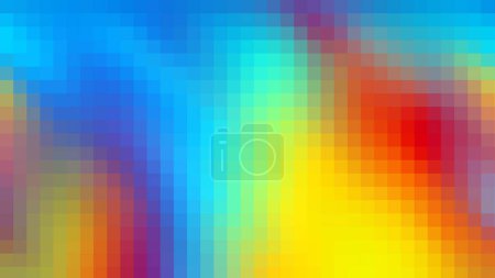  Arco iris brillante gradiente fondo, pixel mosaico. 