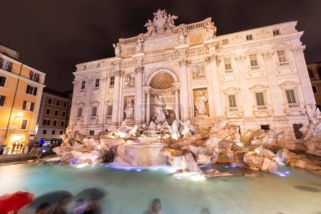Photo for Trevi Fountain, Historic Landmark in Rome, Italy. Night Scene - Royalty Free Image