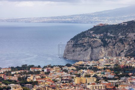 Photo for Aerial View of Touristic Town, Sorrento, Italy. Coast of Tyrrhenian Sea. - Royalty Free Image