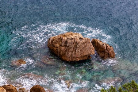 Photo for Rocky Coast on the Sea in Pedra Longa, Sardinia, Italy. Nature Landscape Background - Royalty Free Image