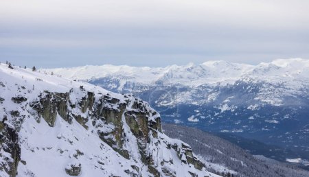 Photo for Snow and Cloud covered Canadian Nature Landscape Background. Winter Season in Whistler, British Columbia, Canada. From Blackcomb Mountain - Royalty Free Image