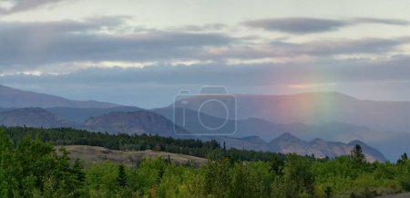 Photo for Canadian Mountain Landscape. Dramatic Sunset with Rainbow. Yukon, Canada. - Royalty Free Image