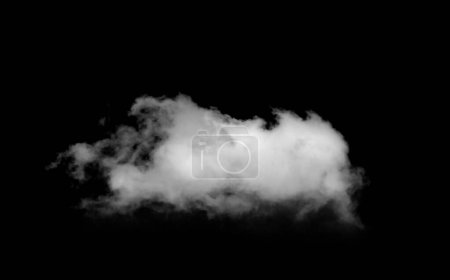Foto de Nube blanca aislada sobre fondo negro. Bueno para la creación y composición de la atmósfera - Imagen libre de derechos
