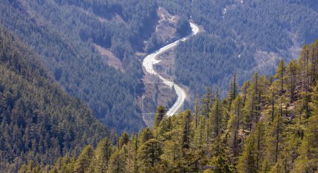 Photo for Aerial view of Sea to Sky Highway in Squamish, BC, Canada. Vibrant Sunny Day. Zoom - Royalty Free Image