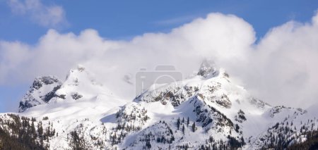 Téléchargez les photos : Sky Pilot Montagne couverte de neige. Paysage canadien Nature Contexte. Squamish, Colombie-Britannique, Canada. Journée ensoleillée - en image libre de droit