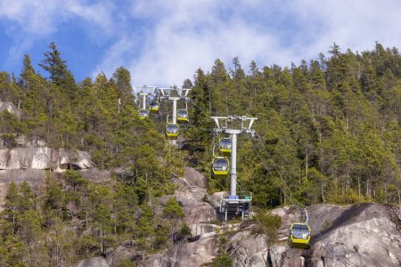 Photo for Squamish, British Columbia, Canada - April 24, 2023: Sea to Sky Gondola going up the mountain during sunny spring season day. - Royalty Free Image