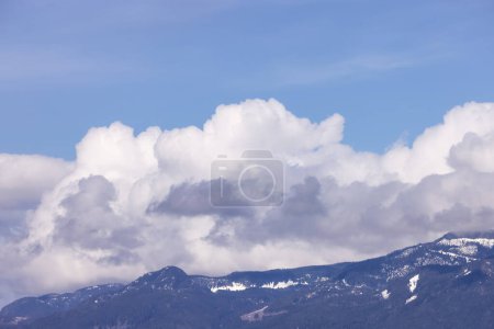 Photo for Puffy Clouds over Canadian Mountain Landscape, Sunny Day. Squamish, British Columbia, Canada. Nature Background. - Royalty Free Image