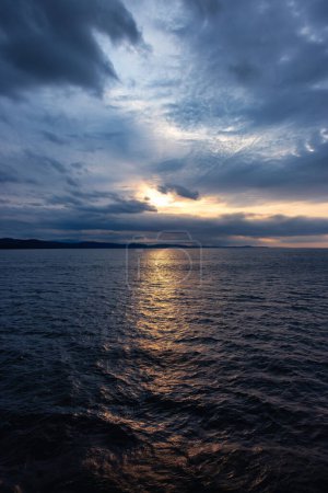 Photo for Cloudy Cloudscape during stormy everning on the West Coast of Pacific Ocean. British Columbia, Canada. Sunset Sky - Royalty Free Image