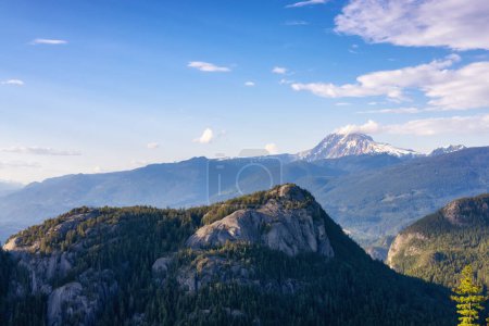 Téléchargez les photos : Rocky Mountain Cliffs and green trees in Canadian Nature Landscape. Squamish, Colombie-Britannique, Canada. Contexte - en image libre de droit