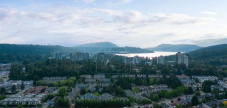 Photo for Aerial Panoramic View of Residential Homes in Port Moody. Greater Vancouver, BC, Canada. - Royalty Free Image