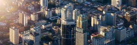 Photo for Aerial View of Buildings in Modern Urban City. Downtown Vancouver, BC, Canada. - Royalty Free Image