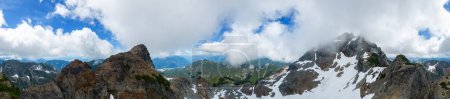 Photo for Aerial Panoramic View of Rocky Mountain Landscape. Cloudy Sunny Day. Taken in British Columbia, Canada. Nature Background - Royalty Free Image