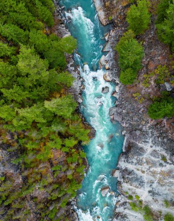 Photo for River in a Rocky Mountain Canyon. British Columbia, Canada. Aerial Nature Background. - Royalty Free Image