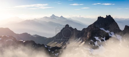 Photo for Canadian Mountain Aerial Landscape Nature Background Panorama. British Columbia, Canada. - Royalty Free Image