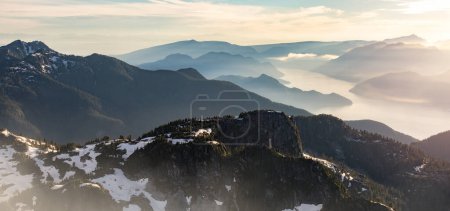 Photo for Canadian Mountain Aerial Landscape Nature Background Panorama. British Columbia, Canada. - Royalty Free Image