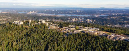 Photo for Burnaby Mountain in Vancouver, BC, Canada. Aerial Panorama. Sunny Day. - Royalty Free Image