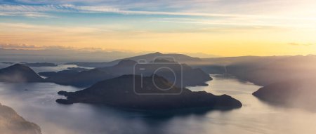 Photo for Mountains and Islands on the West Coast of Pacific Ocean. Canadian Nature Landscape. BC, Canada. Aerial. - Royalty Free Image
