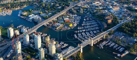 Photo for False Creek in downtown Vancouver, British Columbia, Canada. Aerial Panorama - Royalty Free Image