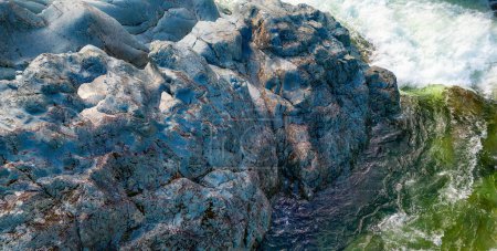 Photo for Rocks by the river in Canadian Nature Landscape. Background. Vancouver Island, BC, Canada. - Royalty Free Image