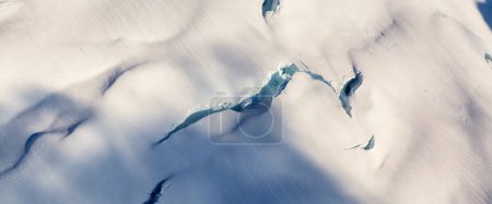 Photo for Crevice on top of Glacier Mountain. Aerial View. British Columbia, Canada. - Royalty Free Image