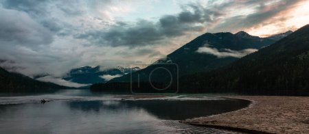 Photo for Dramatic Cloudy Sunset over Canadian Mountain Landscape. Birkenhead Lake, British Columbia, Canada. Nature Background Panorama - Royalty Free Image