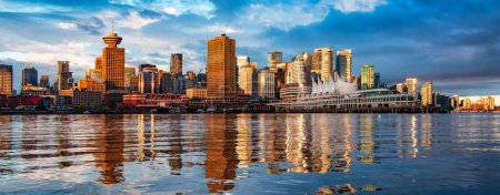 Photo for Downtown Vancouver Skyline Panorama. Colorful Sunrise. BC, Canada. - Royalty Free Image