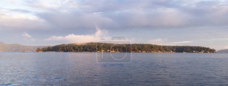 Gulf Islands on the West Coast of Pacific Ocean. Canadian Nature Landscape Background. Winter Sunrise. Victoria, Vancouver Island, BC, Canada.