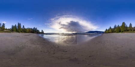 Photo for 360 Panorama of Dramatic Sunset on the beach. Panorama. Stanley Park, Vancouver, BC, Canada. - Royalty Free Image