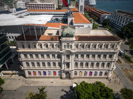 Photo for Beautiful aerial view to modern and old historic museum building in downtown Rio de Janeiro, Brazil - Royalty Free Image