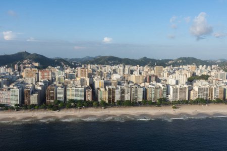 Photo for Beautiful aerial view to city buildings in Icara Beach, Niteri, Rio de Janeiro, Brazil. - Royalty Free Image