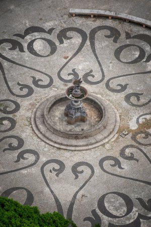 Photo for Beautiful view to detail of pattern with portuguese stones on the ground in public square in Botafogo, Rio de Janeiro, Brazil - Royalty Free Image