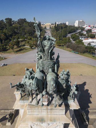 Photo for Beautiful aerial view to historic Independence Monument in public park in So Paulo,Brazil - Royalty Free Image