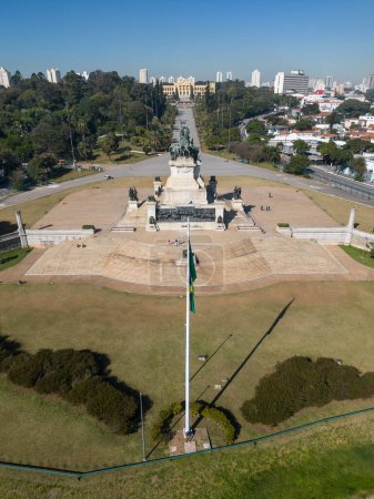Photo for Beautiful aerial view to historic Independence Monument in public park in So Paulo,Brazil - Royalty Free Image