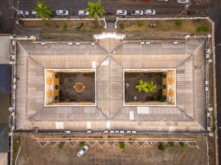 Photo for Beautiful aerial view to historic public building in the city of Cuiab, capital of Mato Grosso State,Brazil - Royalty Free Image